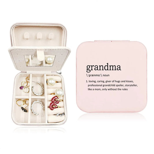 JRTW Mothers Day Gifts for Grandma Travel Jewelry Case for Women Travel Jewelry Organizer Grandma Mothers Day Gift Gramma Jewelry Box for Rings Bracelets Earrings Box Travel Gifts for Grandma Feral Fusion Tees